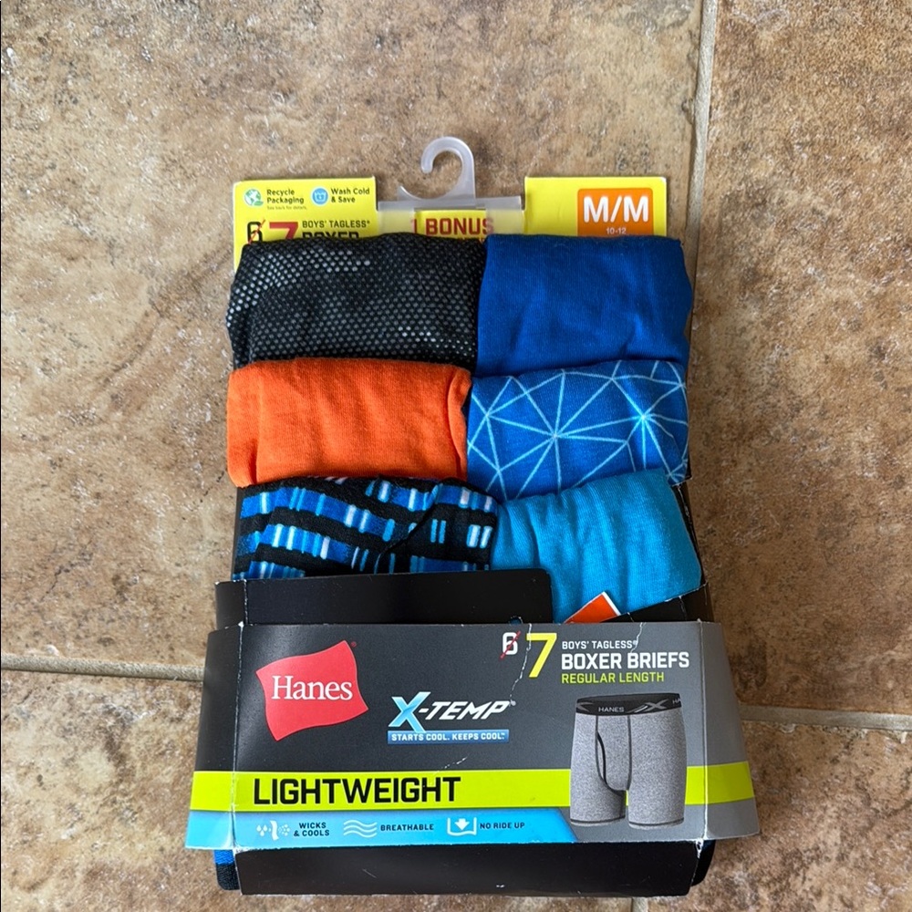 Hanes Boys X-Temp Boxer Briefs - Orange, Blue, Black